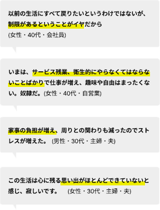 なぜ以前の生活に戻りたくないか一覧